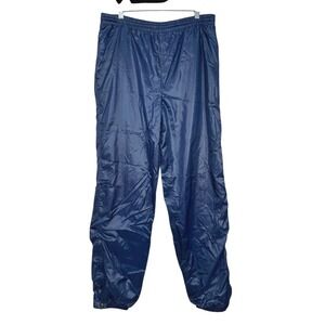 Wimbledon 90'S Nylon Track Pants Blue Snap Side Elastic Waist Mens M